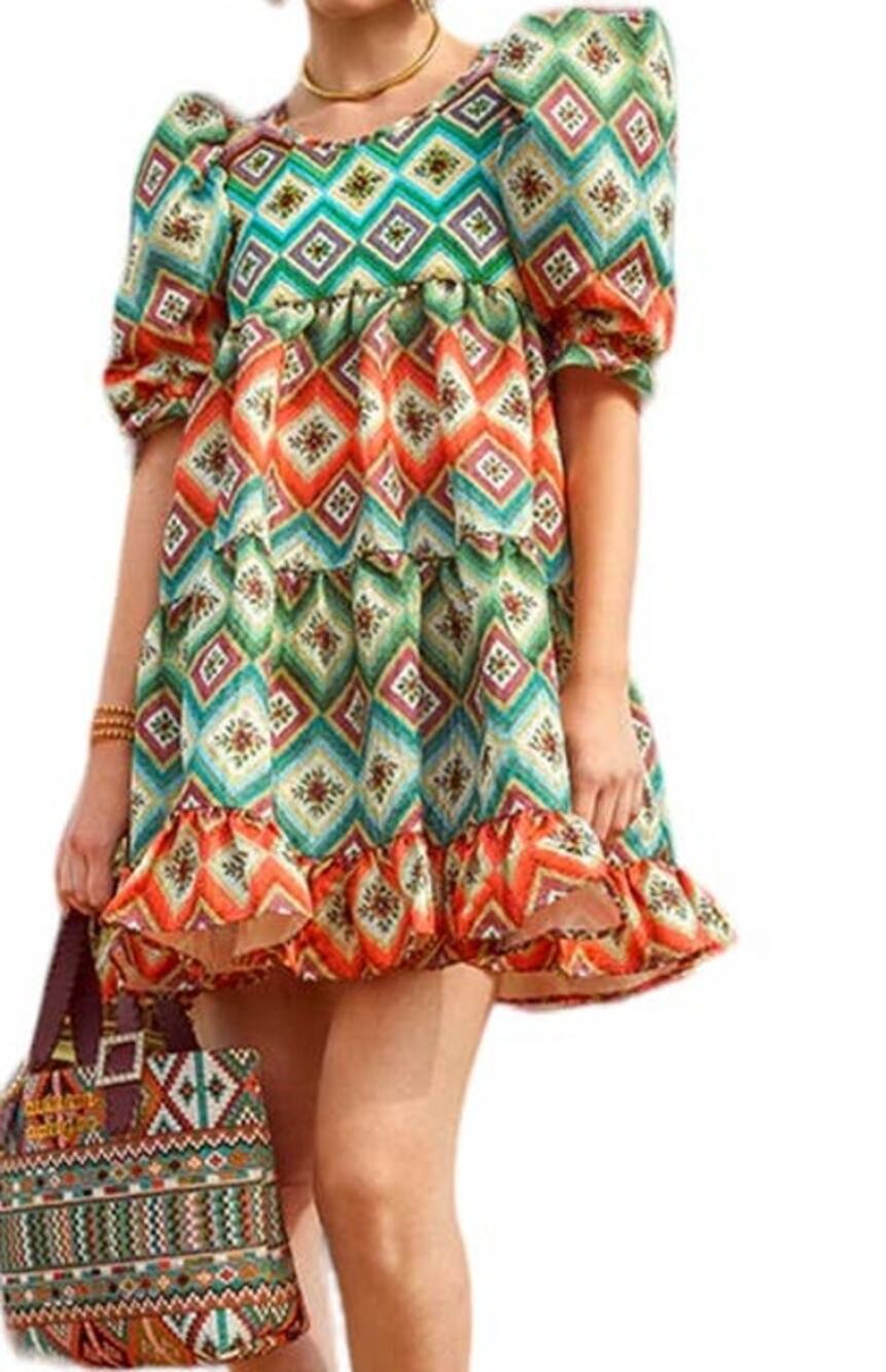 Autumn Adeigbo dress Oona babydoll puff sleeves size 8